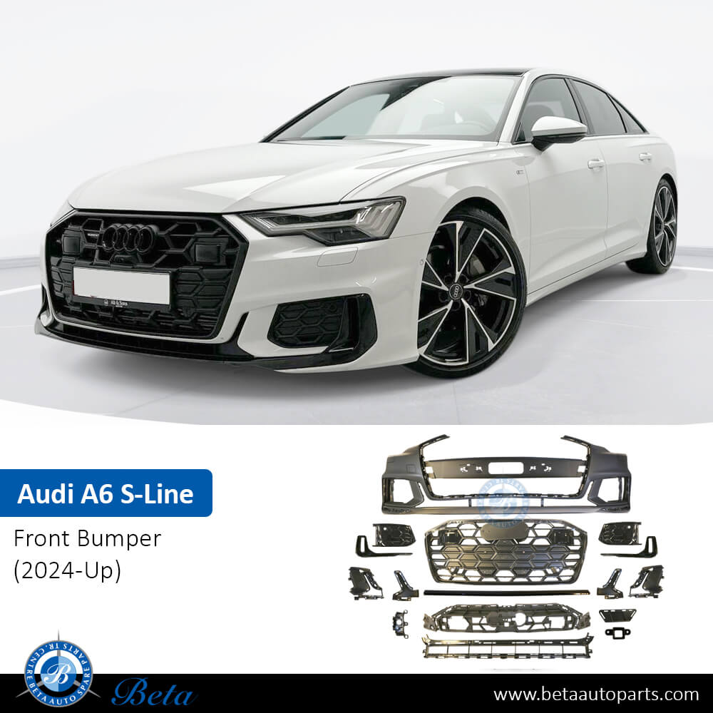 Audi A6 S-Line (2024-Up), Front Bumper with PDC and Park Assist, China, 4K0807065 Audi A6 S-Line (2024-Up), Front Bumper with PDC and Park Assist, China, 4K0807065